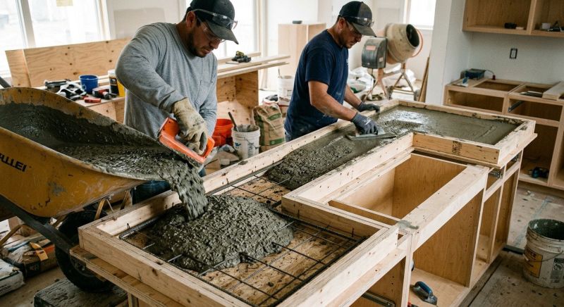 Cement Counter Installation in Santa Rosa, CA