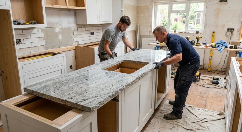 Granite Slab Installation in Roseville, CA